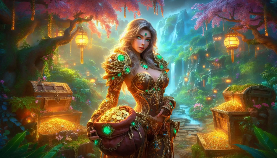 WoW Classic Mists of Pandaria gold farming: Blood Elf monk gathering herbs in lush Jade Forest