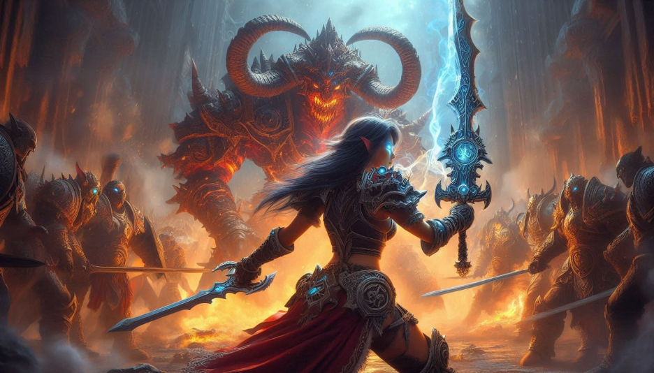 Solo player exploring deep delves with magical companions